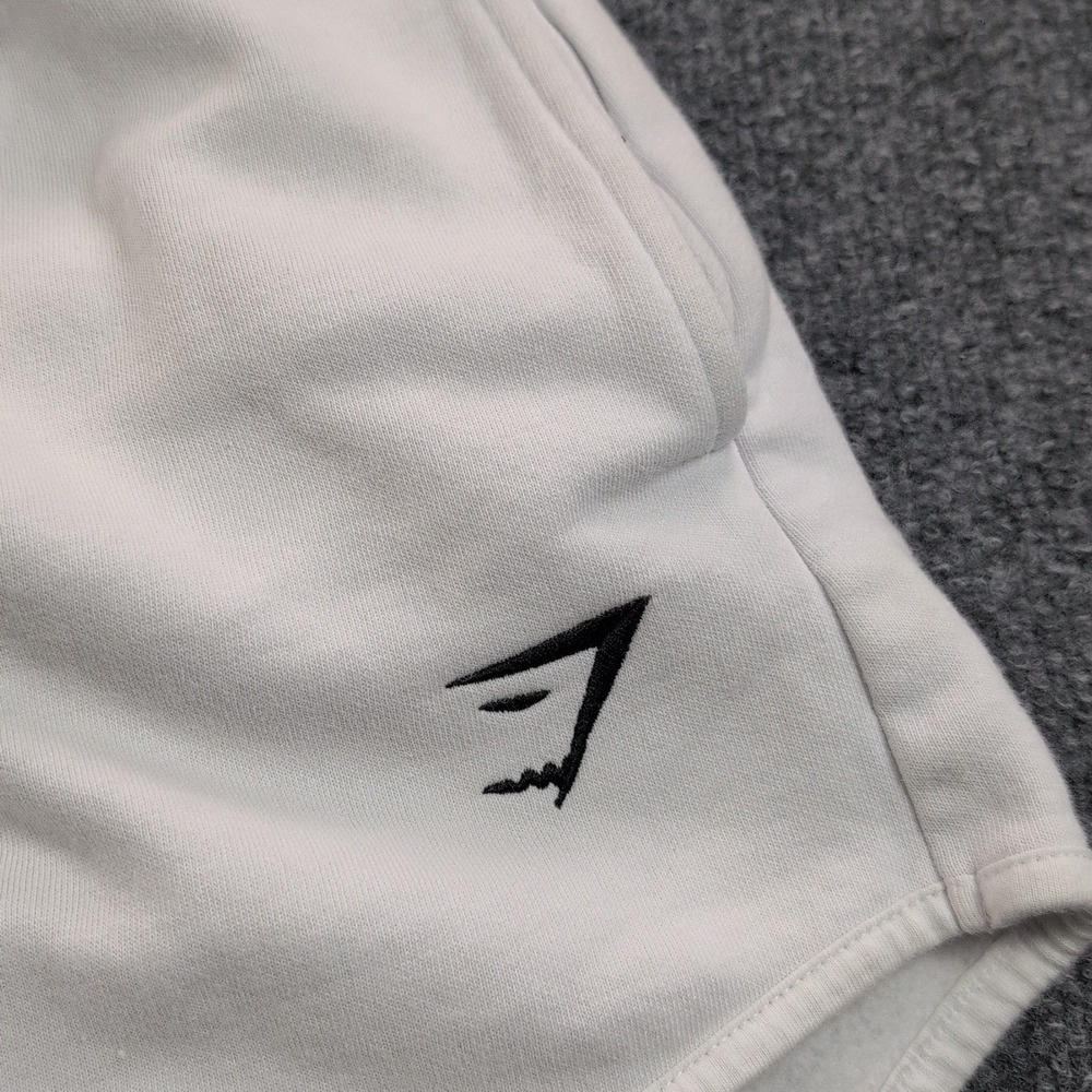 Gymshark Rest Day Lounge Shorts Womens Medium White Fleece Athletic Gym Logo - Picture 4 of 8